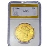 1904 $20 Gold Double Eagle PGA MS65