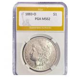1883-O Morgan Silver Dollar PGA MS62