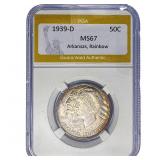 1939-D Arkansas Half Dollar PGA MS67 Rainbow