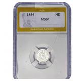 1844 Seated Liberty Half Dime PGA MS64