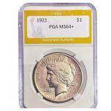 1921 Silver Peace Dollar PGA MS64+