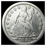 1853 Arrows Seated Liberty Dime CLOSELY UNCIRCULAT