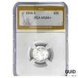 1916-S Mercury Silver Dime PGA MS66+