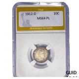 1912-D Barber Dime PGA MS64 PL