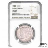 1936 Long Island Half Dollar NGC MS64