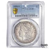 1896-S Morgan Silver Dollar PCGS VF20