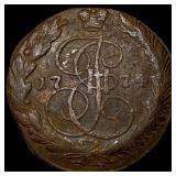 1774 Russia Catherine II Copper 5 Kopecks  NEARLY