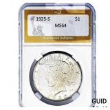 1925-S Silver Peace Dollar PGA MS64