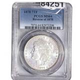 1878 Rev 1878 Morgan Silver Dollar PCGS MS64