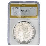 1881 Morgan Silver Dollar PGA MS66