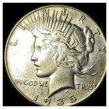 1935 Silver Peace Dollar CLOSELY UNCIRCULATED