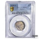 1938-D Buffalo Nickel PCGS MS66