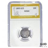 1893-S/S Seated Liberty Dime PGA MS64