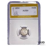 1854 Seated Liberty Half Dime PGA AU58+