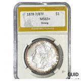1878 7/8TF Morgan Silver Dollar PGA MS63+ Strong
