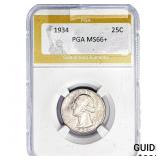 1934 Washington Silver Quarter PGA MS66+