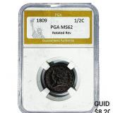 1809 Classic Head Half Cent PGA MS62 Rotated Rev