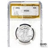 1942 Walking Liberty Half Dollar PGA MS66