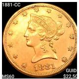 1881-CC $10 Gold Eagle UNCIRCULATED