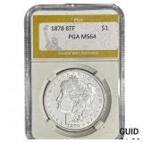 1878 8TF Morgan Silver Dollar PGA MS64