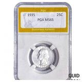 1935 Washington Silver Quarter PGA MS65