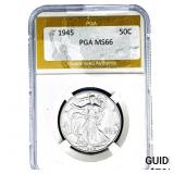 1945 Walking Liberty Half Dollar PGA MS66