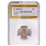 1923-S Wheat Cent PGA MS64 BN