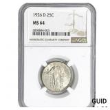 1926-D Washington Silver Quarter NGC MS64