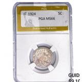 1924 Buffalo Nickel PGA MS66