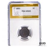1891 Indian Head Cent PGA MS65
