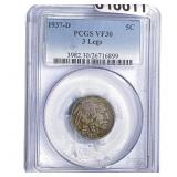 1937-D Buffalo Nickel PCGS VF30 3 Legs