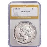 1928 Silver Peace Dollar PGA MS64