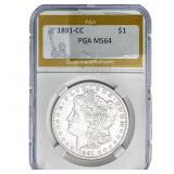 1891-CC Morgan Silver Dollar PGA MS64