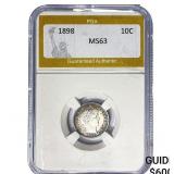 1898 Barber Dime PGA MS63