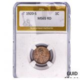 1920-S Wheat Cent PGA MS65 RD
