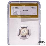 1862 Seated Liberty Half Dime PGA MS64