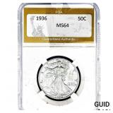 1936 Walking Liberty Half Dollar PGA MS64