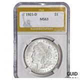 1921-D Morgan Silver Dollar PGA MS63