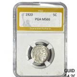 1920 Buffalo Nickel PGA MS66