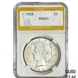 1928 Silver Peace Dollar PGA MS63+