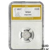 1837 Seated Liberty Half Dime PGA MS64 Large Date