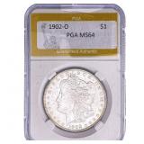 1902-O Morgan Silver Dollar PGA MS64