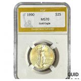 1990 1/2oz $25 Gold Eagle PGA MS70