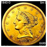 1843-O Sm Dt $2.50 Gold Quarter Eagle