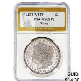 1878 7/8TF Morgan Silver Dollar PGA MS65 PL Strong