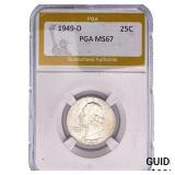 1949-D Washington Silver Quarter PGA MS67