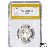 1917-S Standing Liberty Quarter PGA MS64 FH Type 2