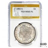 1882-S Morgan Silver Dollar PGA MS65 PL