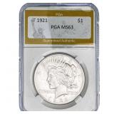1921 Silver Peace Dollar PGA MS63