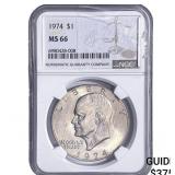 1974 Eisenhower Dollar NGC MS66